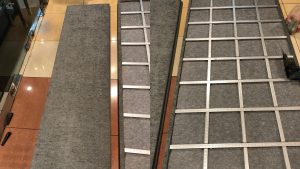 pemasangan rangka untuk panel akustik PET Acourete Board230