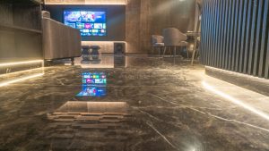 hasil finishing pemasangan peredam getaran lantai Acourete Regufoam Vibration 150Plus